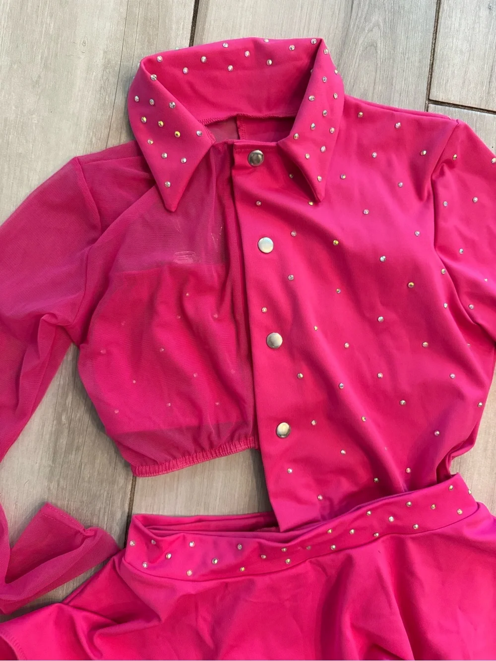 Girls / Teen Hot Pink Sparkle Dance Costume Set